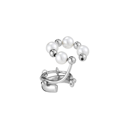 Crystal & Pearl Combination Ear Clip