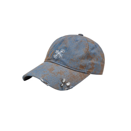 Crossflower Emblem Denim Baseball Cap