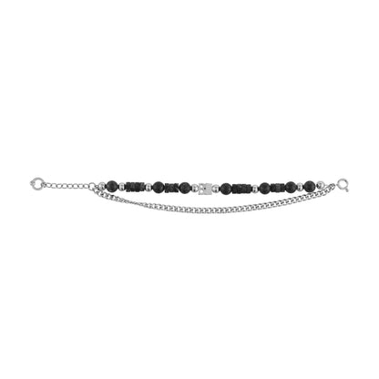 LOGO Tag Beaded Double-layer Bracelet