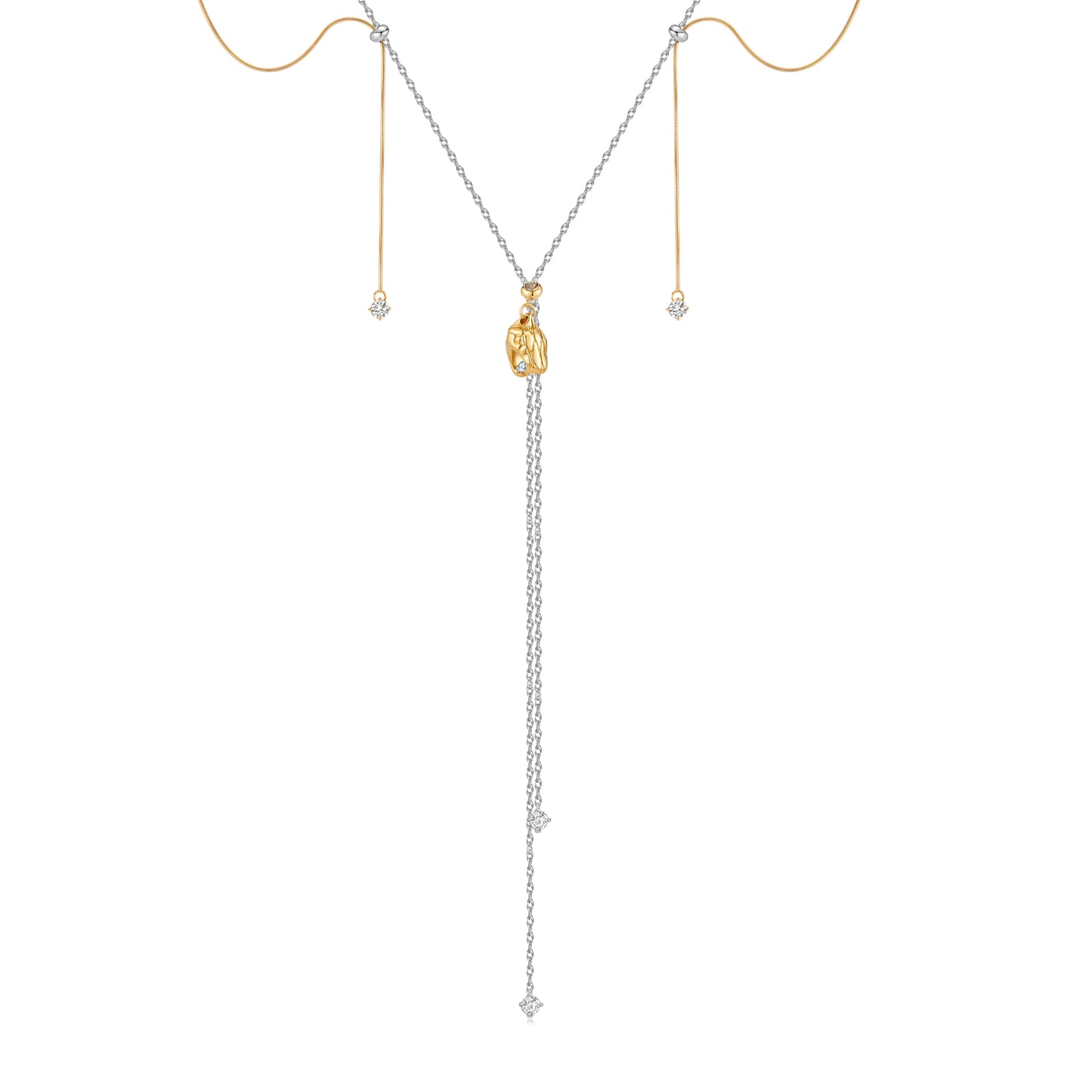Snake Head Slider Y Necklace