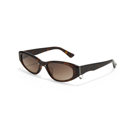 Square Tortoiseshell Pattern Full-Frame Sunglasses
