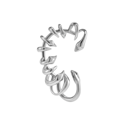 Snake Bone Effect Black Onyx Ear Cuff (Right Ear Single)