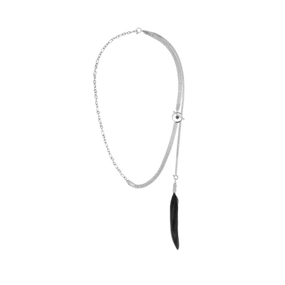 Long Feather Sweater Necklace