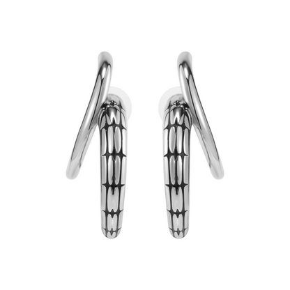 Starburst Snake Pattern Double Ring Earrings