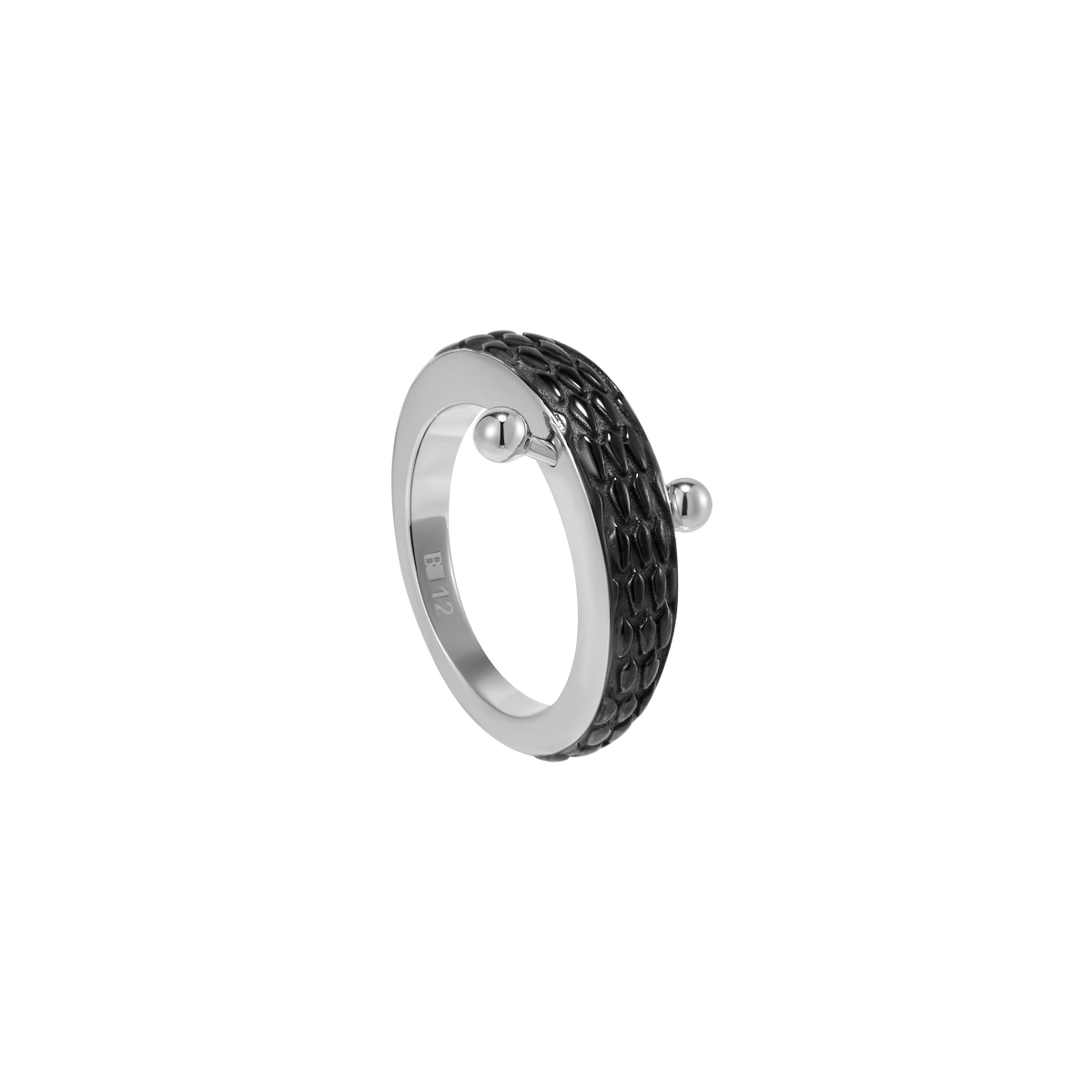 Snake Pattern Ring with Piercing Detail