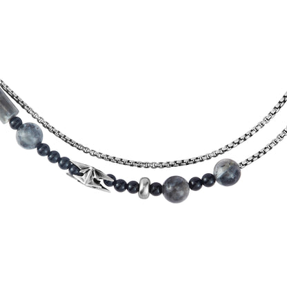 S925 Warthog Nose Ring Beaded Necklace