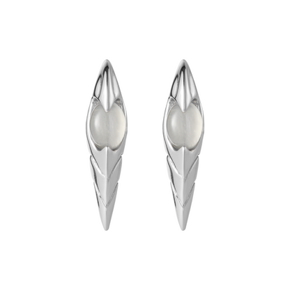 Onyx Snake Tail Stud Earrings