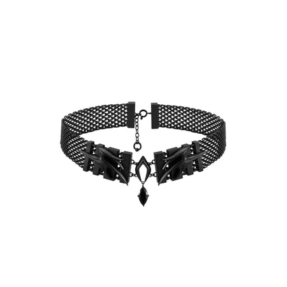 Punk Moth Pattern Wide Choker