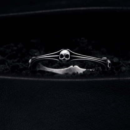S925 Skull Pinky Ring
