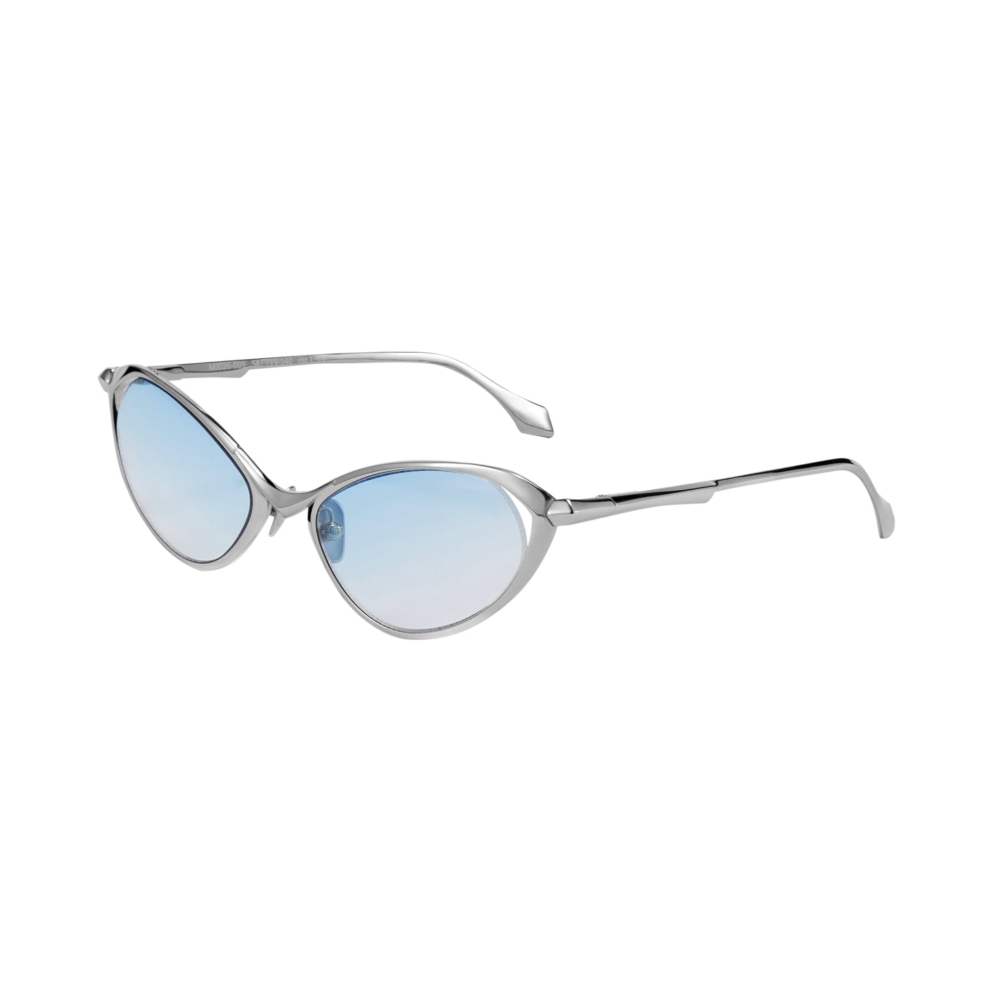 Gradient Blue Metal-Frame Sunglasses