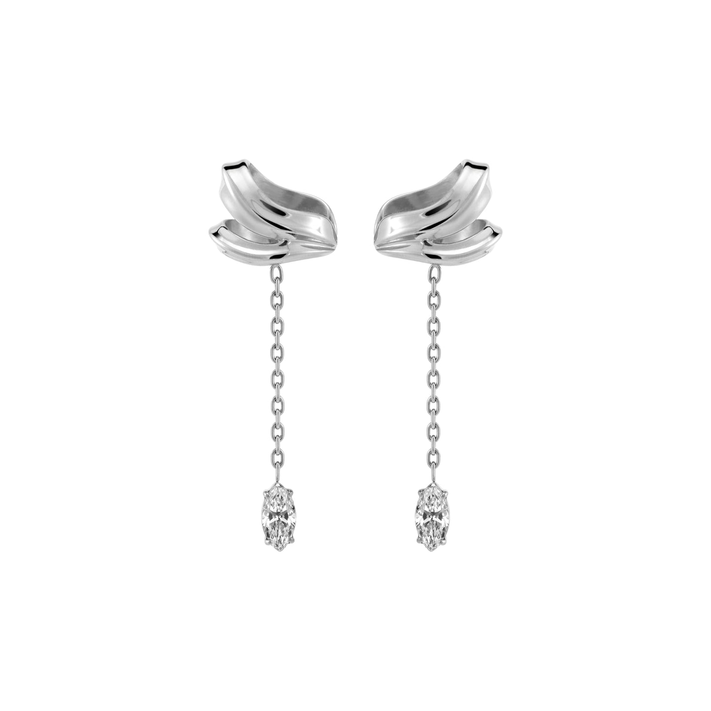 Ribbon Pendant Double-Layer Ear Cuff