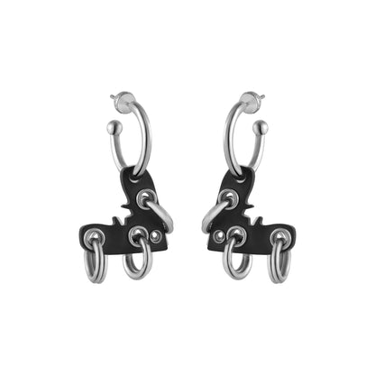 Punk Moth Pierced Pendant Earrings