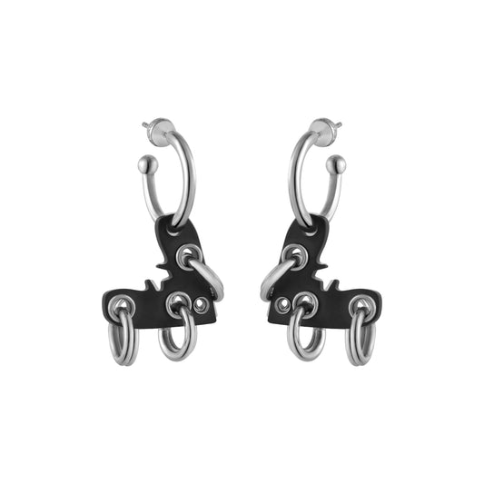 Punk Moth Pierced Pendant Earrings