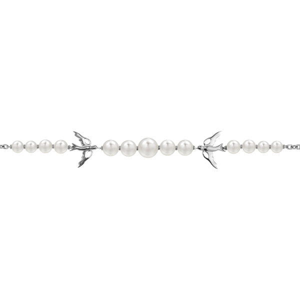 Double Peace Dove Pearl Necklace