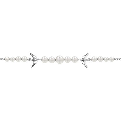Double Peace Dove Pearl Necklace