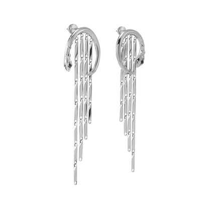 Snake Hoop Tassel Earrings