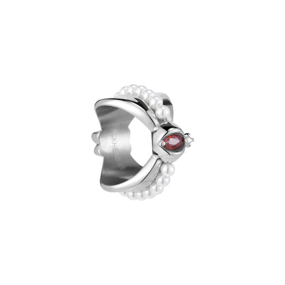Bad Pomegranate Beaded Bow Ring