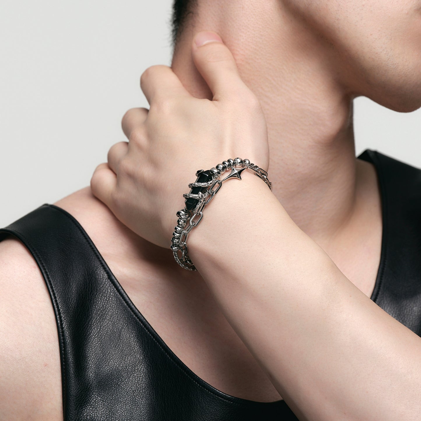 Snake Loop Double Rail Bracelet