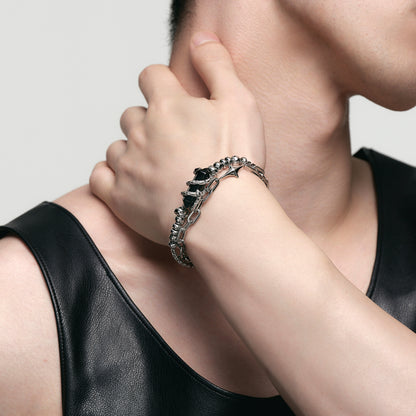 Snake Loop Double Rail Bracelet