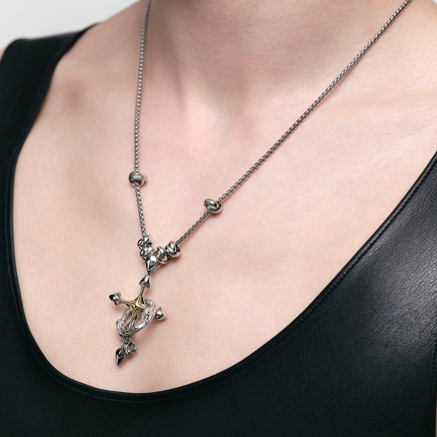 Starburst Key Snake Loop Necklace