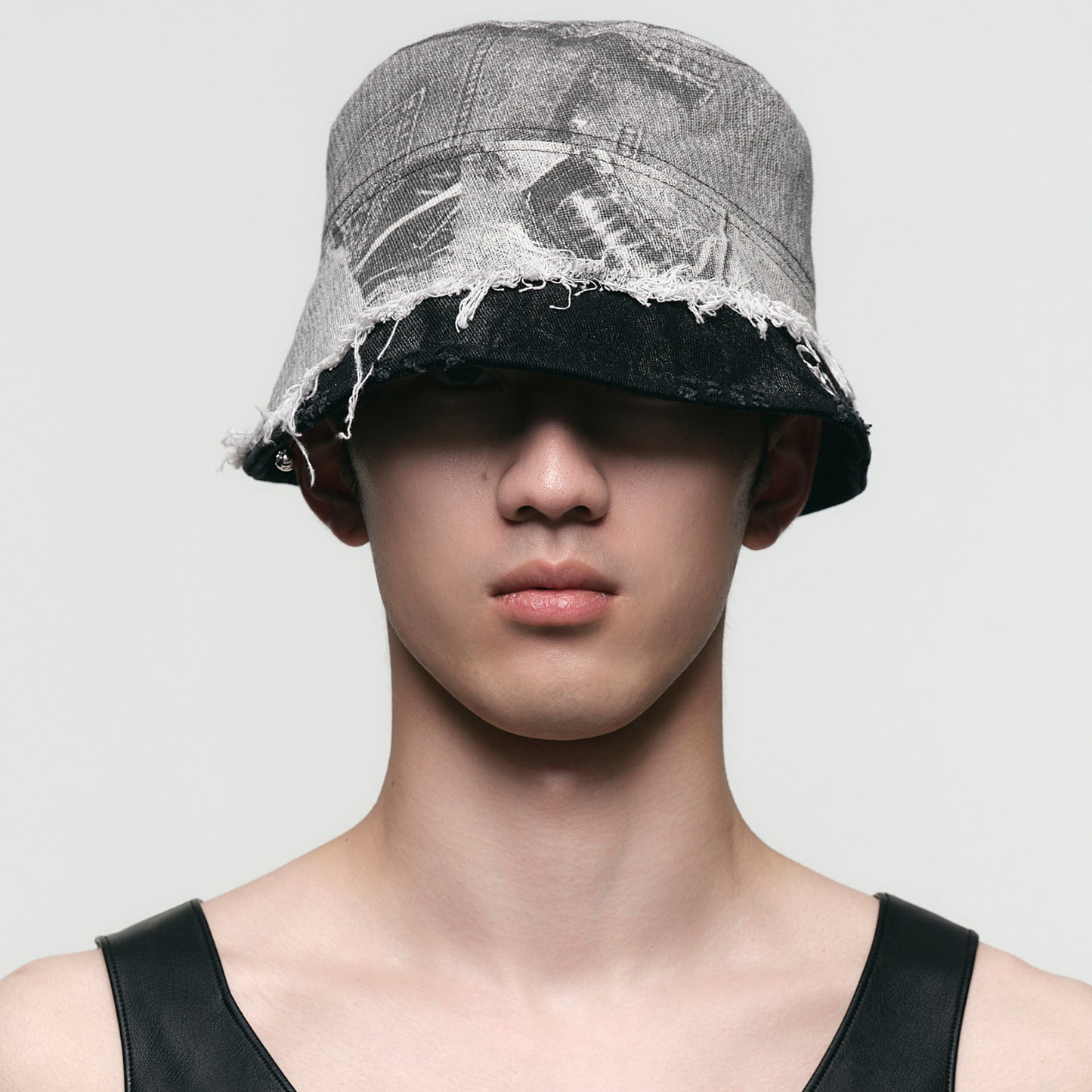 Layered Patchwork Denim Bucket Hat