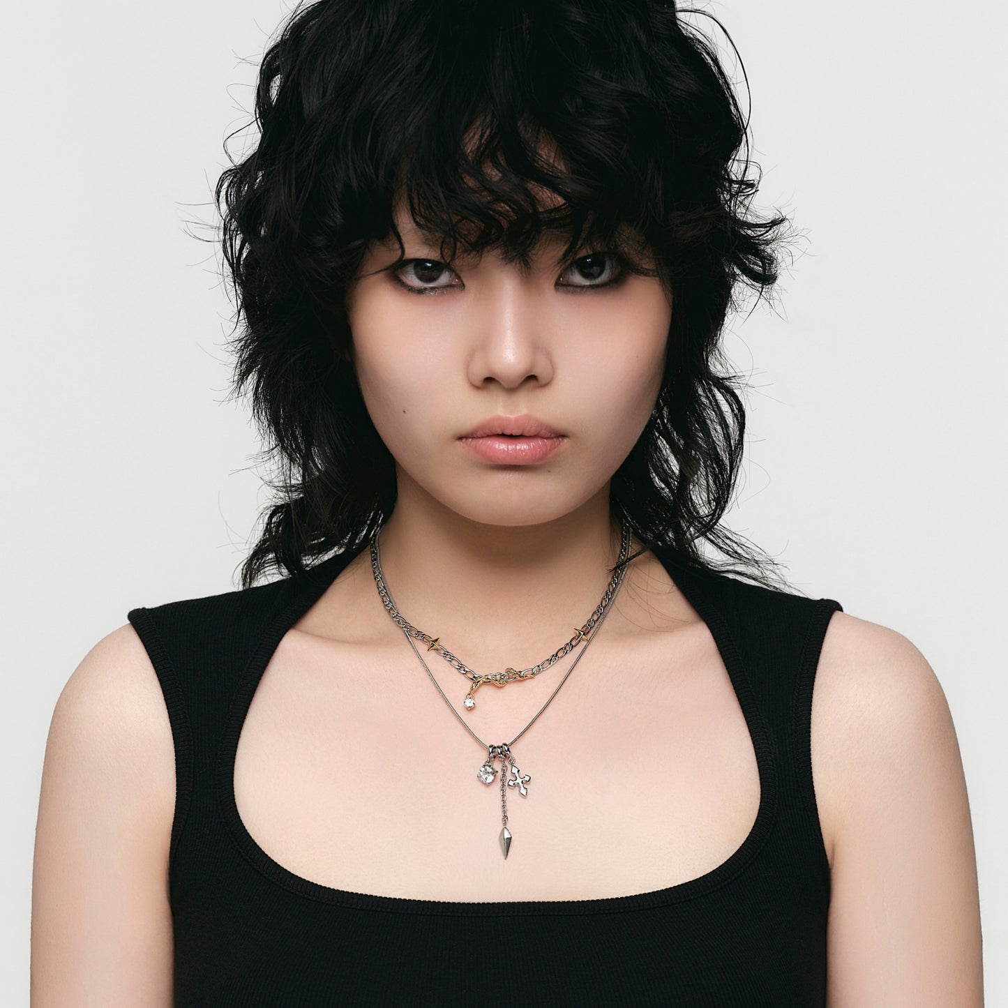 Starburst Key Mini Snake Double Layer Necklace