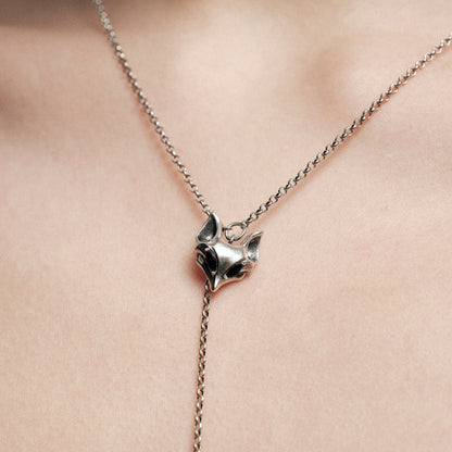Fox Mask Adjustable Y Necklace