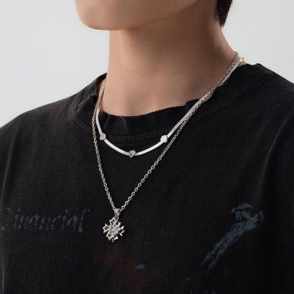 Crossflower Double-Layer Necklace