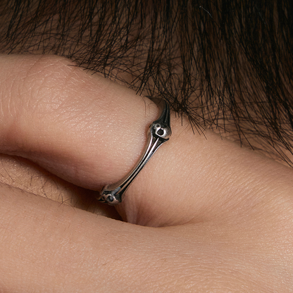 S925 Skull Pinky Ring