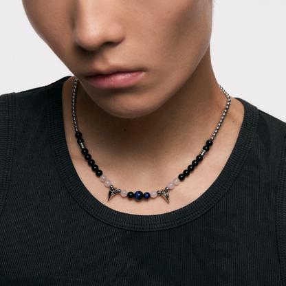 Snake Fang Bead Pull-Through Double Layer Necklace