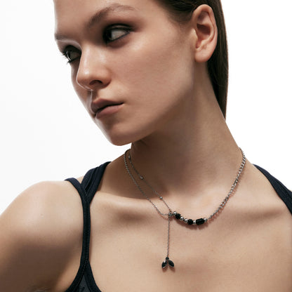 Adjustable Punk Moth Inlay Necklace