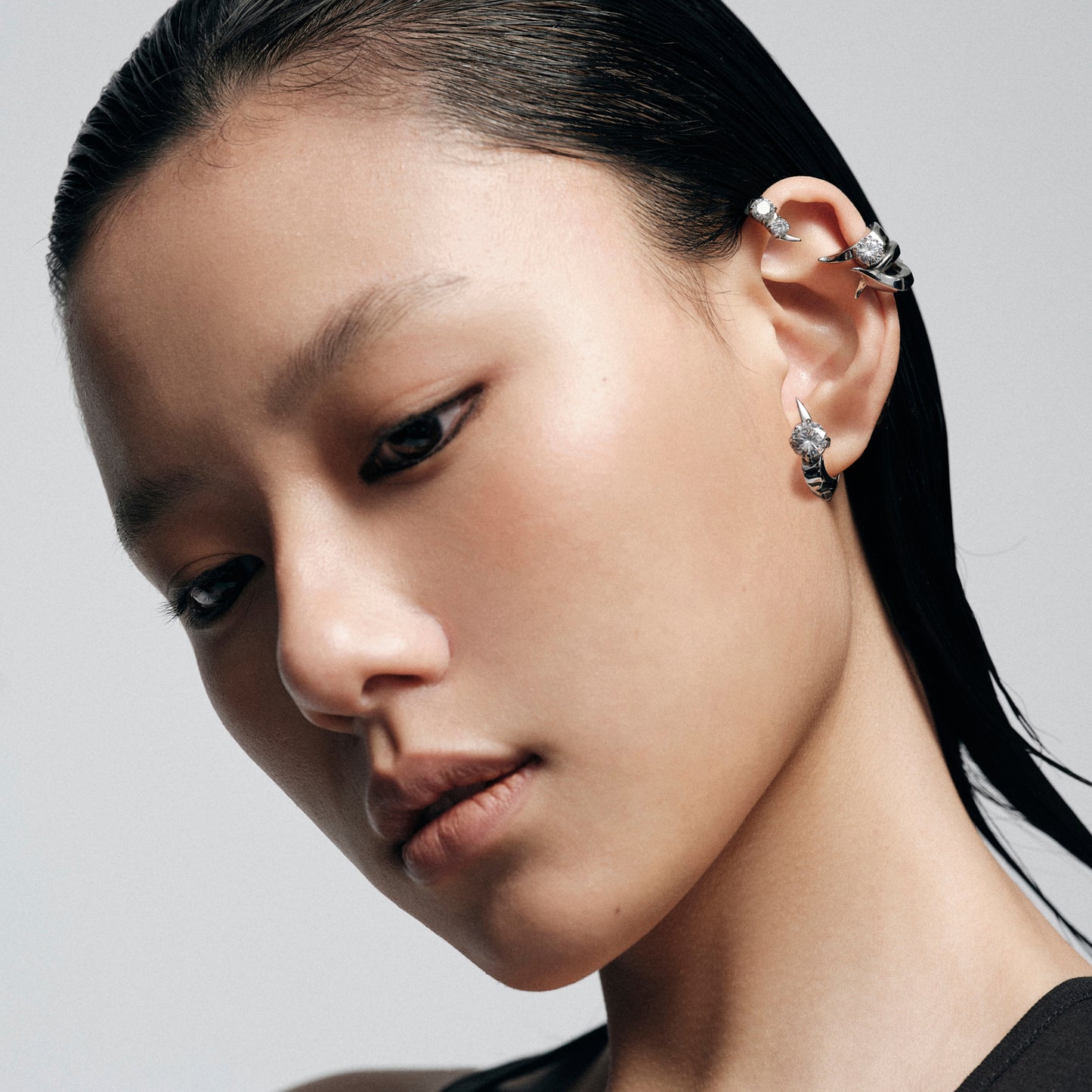 Crystal Tassel Ear Cuff (Left Ear Single)