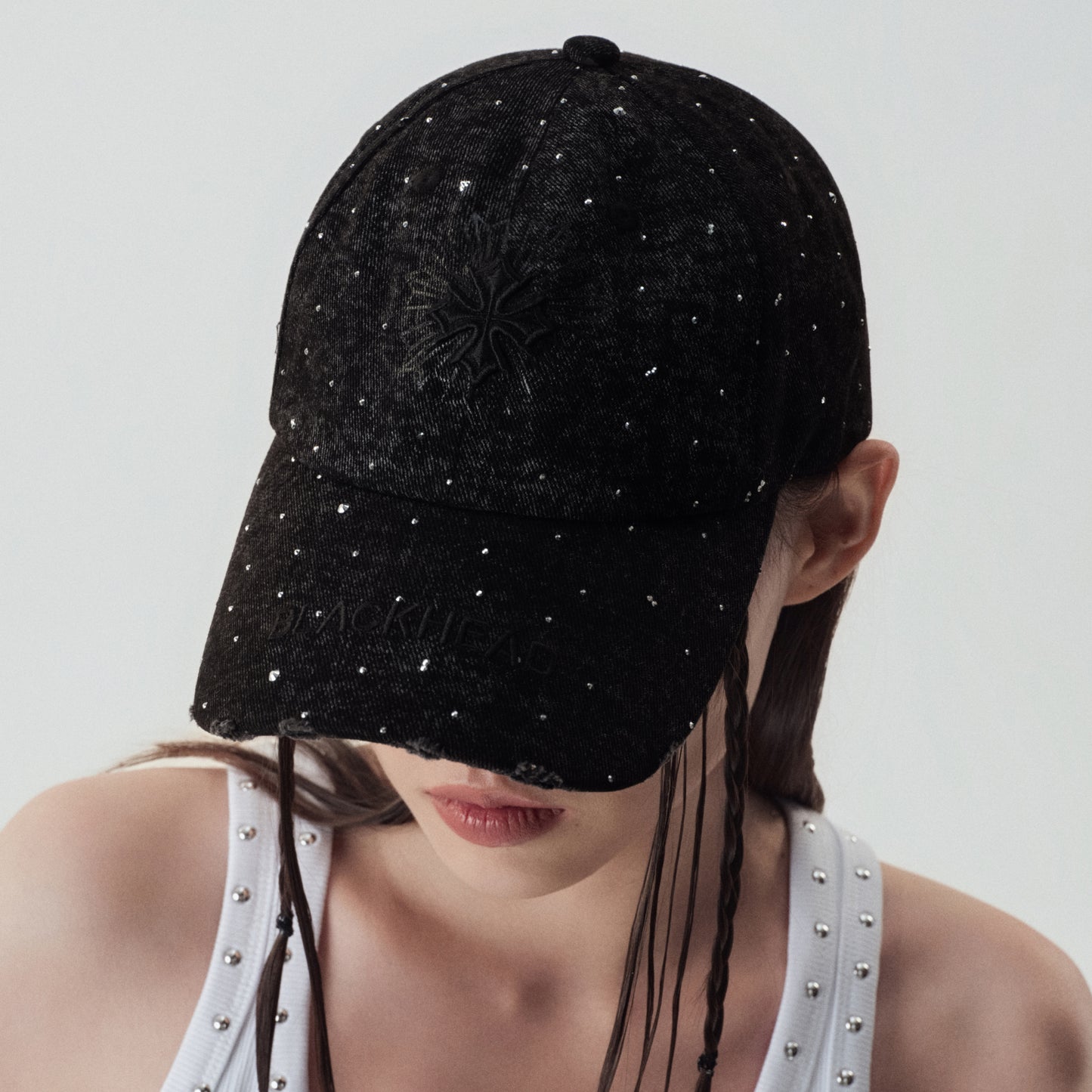 Cornflower Crystal Denim Baseball Cap