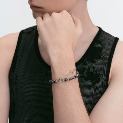 S925 Warthog Nose Clasp Double Layer Bracelet