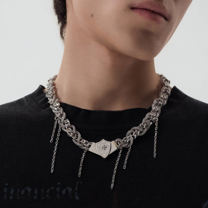 Braided Chain Magnetic Prom Emblem Necklace