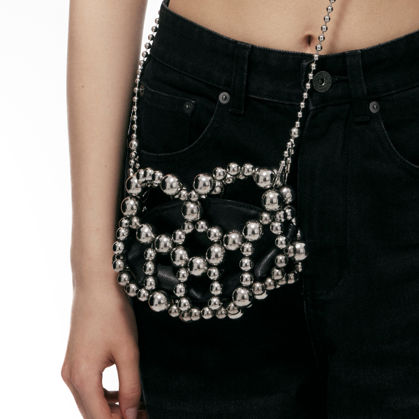 Heart Steel Ball Beaded Mini Bag