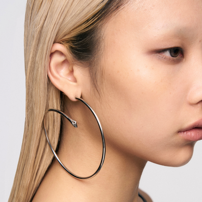 Snake-Shaped Large Hoop Earrings