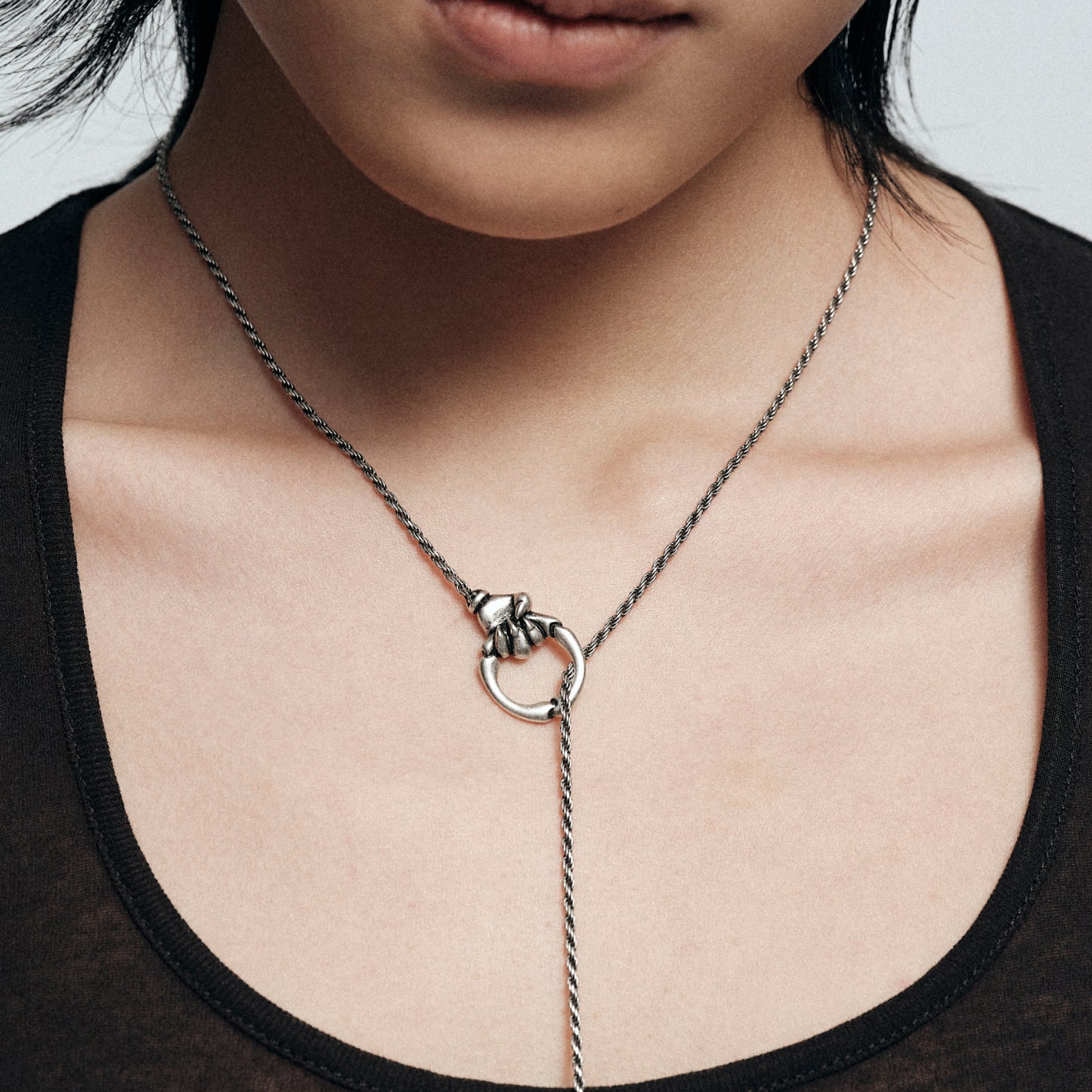 Night Cat Claw T-Bar Chain Necklace
