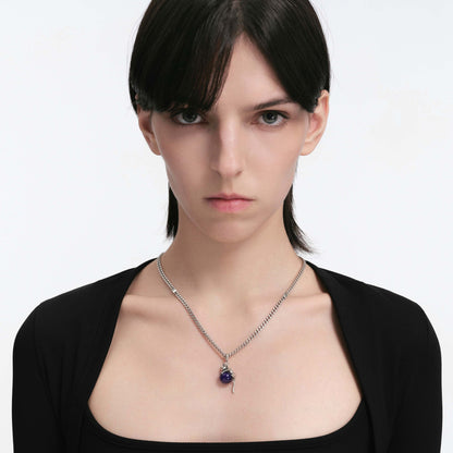 S925 Night Cat Silver Pendant