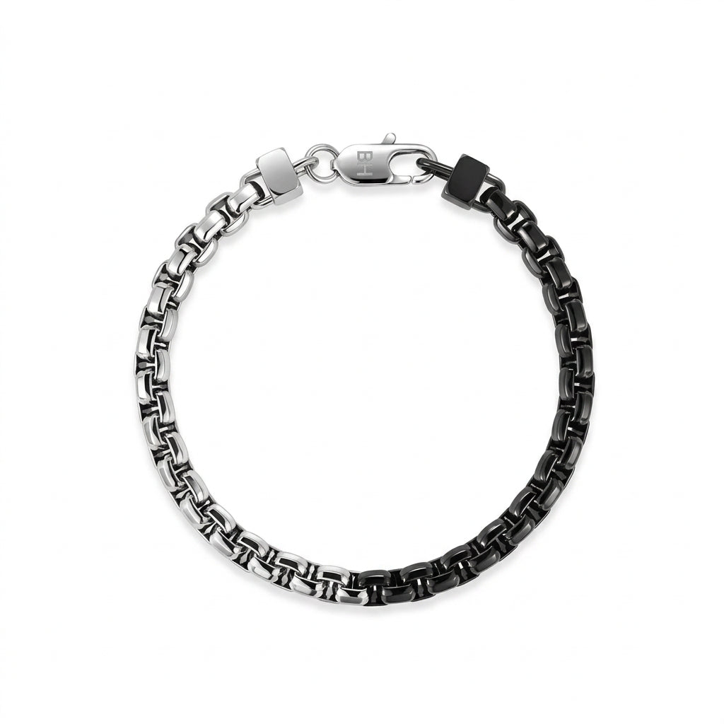 Black & Silver Two-Tone Chain Bracelet
