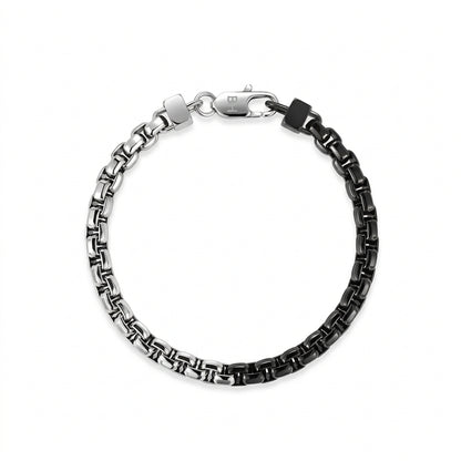 Black & Silver Two-Tone Chain Bracelet