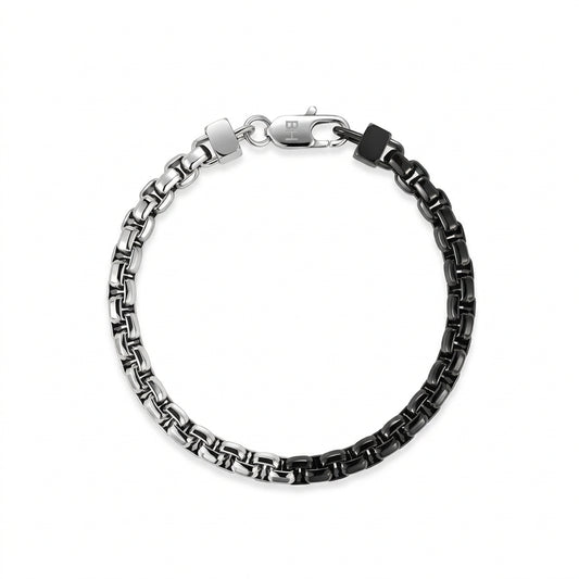 Black & Silver Two-Tone Chain Bracelet
