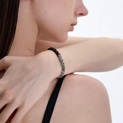 Black & Silver Two-Tone Chain Bracelet