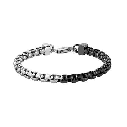 Black & Silver Two-Tone Chain Bracelet