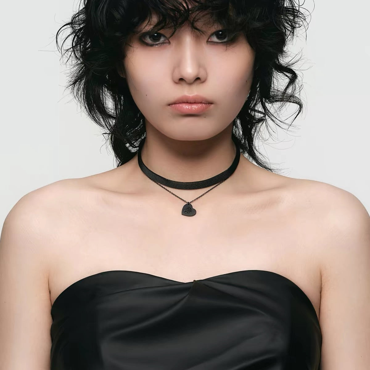 Letter Heart Layered Choker Necklace