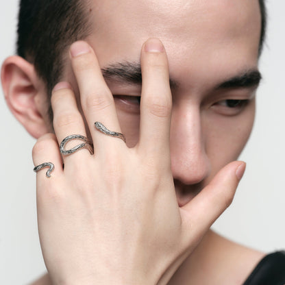 Triple Serpent Three-Finger Ring