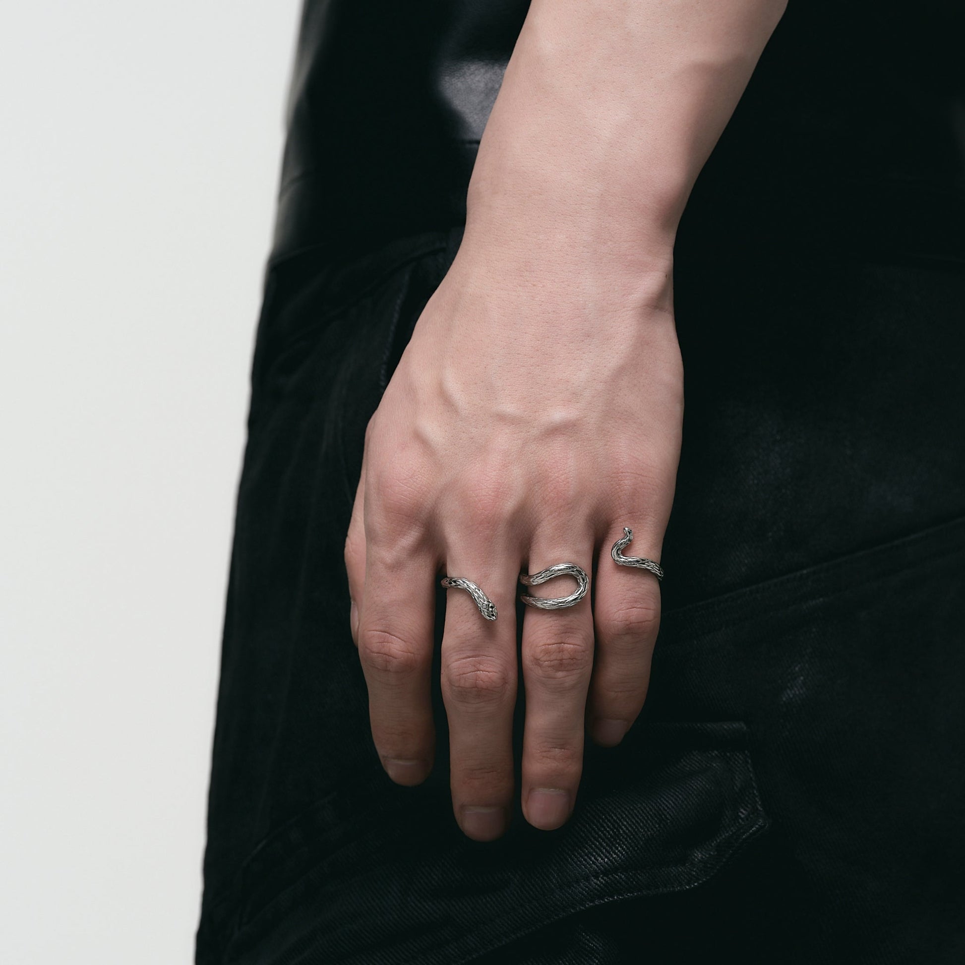 Triple Serpent Three-Finger Ring