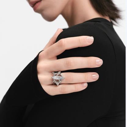 Radiant Starburst Sculptural Ring