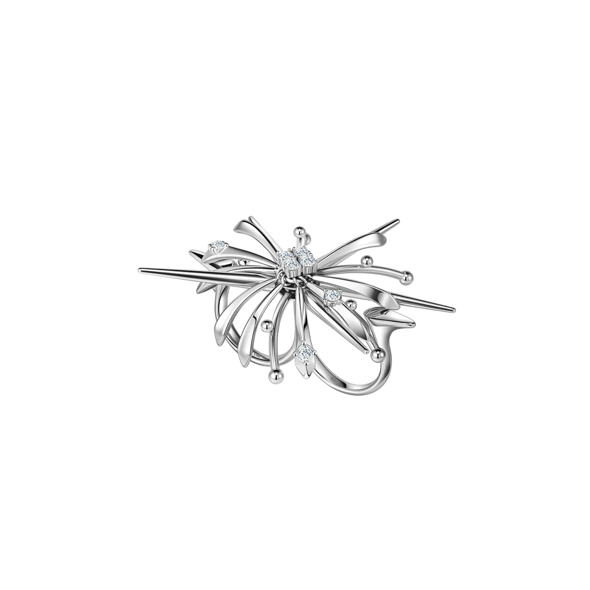 Radiant Tassel Double-Finger Ring
