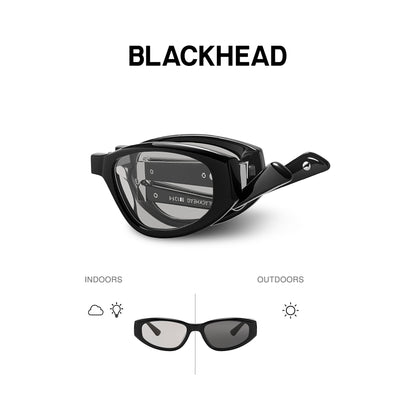 Slim Square Folding Sunglasses – Grey Photochromic